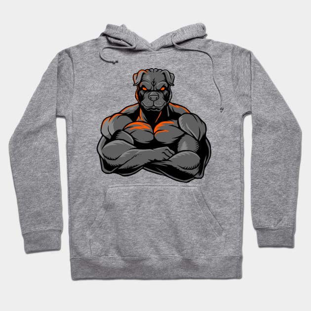 strong muscular pitbull Hoodie by hatem